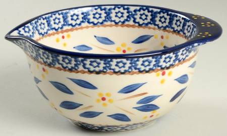 Old World Blue 7" Nesting Bowl with Spout