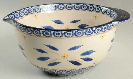 Old World Blue 12" Nesting Bowl with Spout