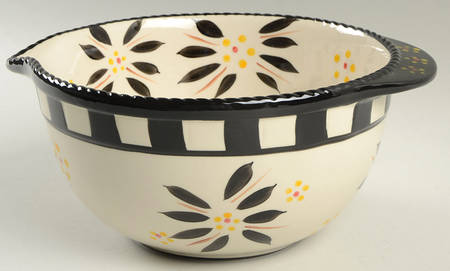 Old World Black 9" Nesting Bowl with Spout