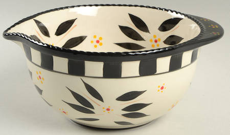 Old World Black 8" Nesting Bowl with Spout