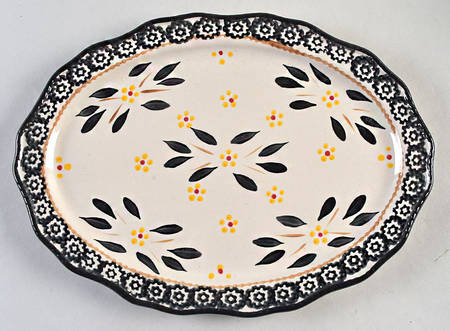 Old World Black 12" Oval Serving Platter