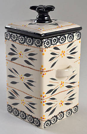 Old World Black 1.75 Qt Square Stacking Canister & Lid