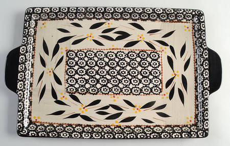 Old World Black 15" Rectangular Tray