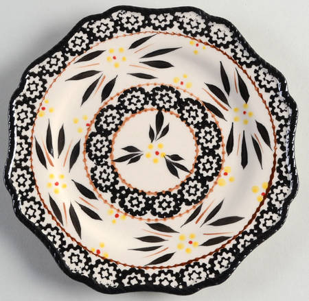 Old World Black Scalloped Salad Plate