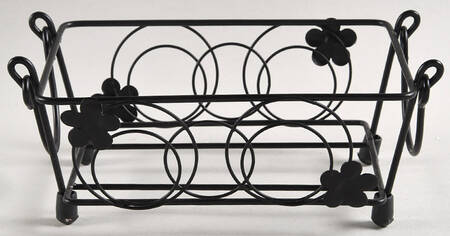 Old World Black Metal Stand for 8" Rectangular Handled Baker
