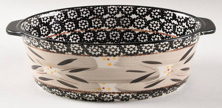 Old World Black 10" Oval Baker
