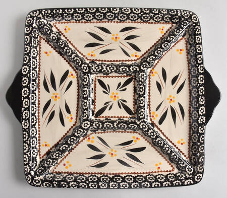 Old World Black 13" Square Divided Lid-It (Tray Or Baker Lid)