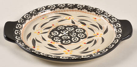 Old World Black 8" Round Lid-It (Trivet,Tray,Baker Lid)