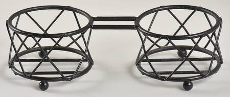 Old World Black Metal Stand for Salt & Pepper