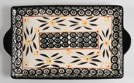 Old World Black 13" Rectangular Tray