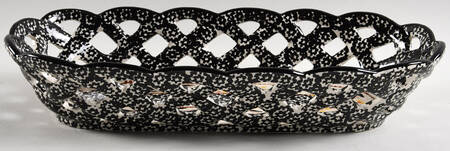 Old World Black Bread Basket Tray