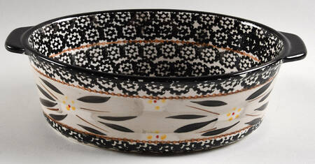 Old World Black 10" Oval Baker