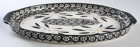 Old World Black 13" Oval Lid-It (Trivet,Tray,Baker Lid)