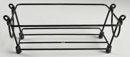 Old World Black Metal Stand for 10" Rectangular Baker