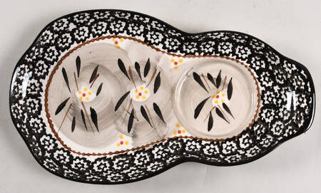 Old World Black Snack Plate