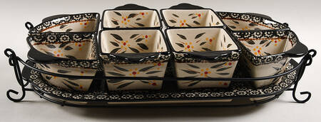 Old World Black 10 Piece Party Serving Set