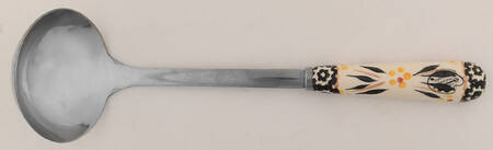 Old World Black Soup Ladle with Stainless Bowl