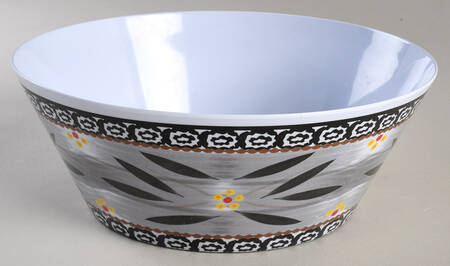 Old World Black 10" Large Melamine Salad Serving Bowl
