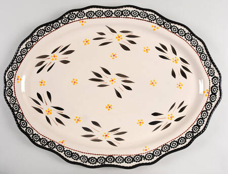 Old World Black 20" Oval Serving Platter