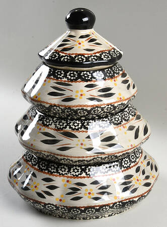Old World Black Christmas Tree Stacking Set