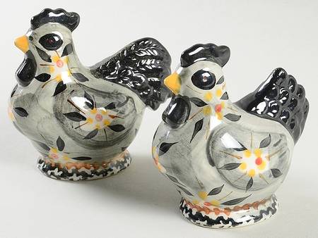 Old World Black Figural Salt and Pepper by Temp-Tations