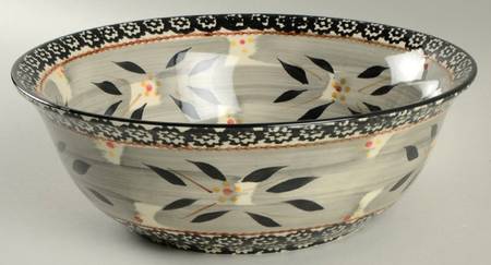 Old World Black 9" Round Serving Bowl