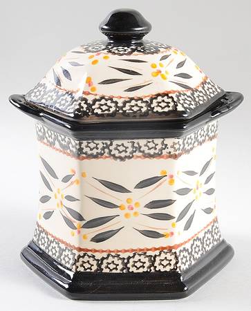 Old World Black Small Canister & Lid