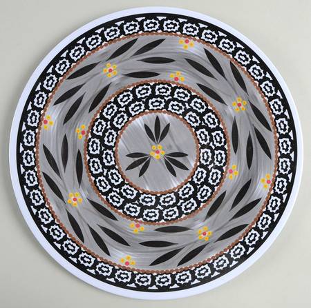 Old World Black Melamine Dinner Plate