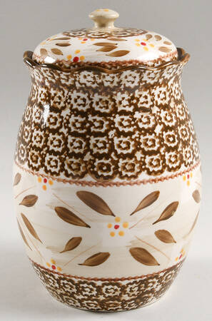 Old World Brown Large Canister & Lid by Temp-Tations