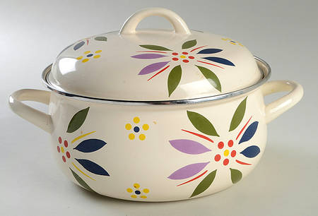 Old World Confetti 4 Quart Metal Covered Casserole