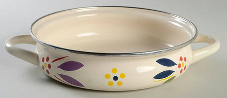Old World Confetti 2 Quart Metal Covered Casserole, No Lid