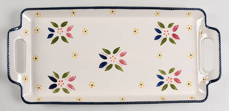 Old World Confetti 19" Rectangular Tray with Upswept Handles by Temp-Tations