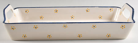 Old World Confetti 17" Rectangular Baker with Upswept Handles by Temp-Tations