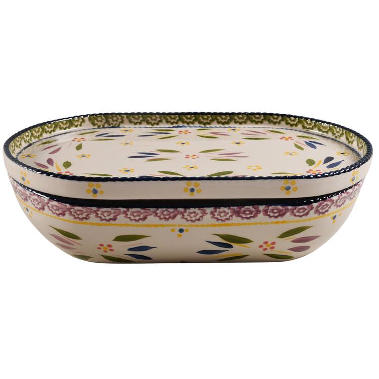 Old World Confetti 13" Oval Baker & Lid-It by Temp-Tations