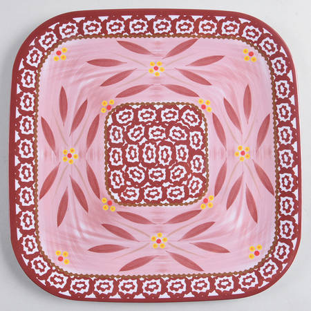 Old World Cranberry Square Melamine Dinner Plate