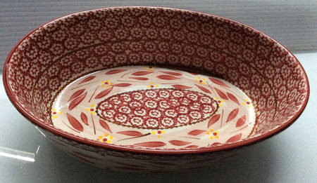 Old World Cranberry 11" Oblong Baker