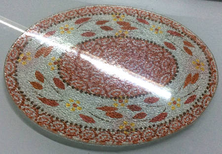 Old World Cranberry Glass Trivet for 11" Oval Baker