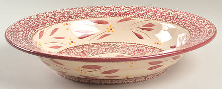 Old World Cranberry 12" Pasta Serving Bowl