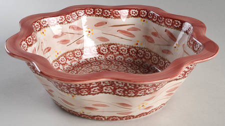 Old World Cranberry 12" Large Salad Serving Bowl