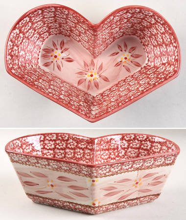 Old World Cranberry Heart Shaped Baker