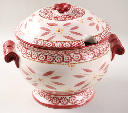 Old World Cranberry Tureen &  Lid