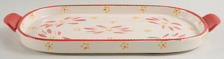 Old World Cranberry 13" Oval Lid-It (Trivet,Tray,Baker Lid)
