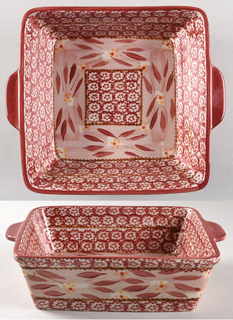 Old World Cranberry 10" Square Baker