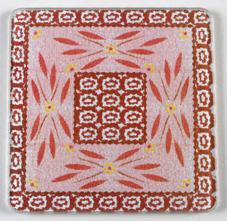 Old World Cranberry Glass Trivet for 7" Square Baker