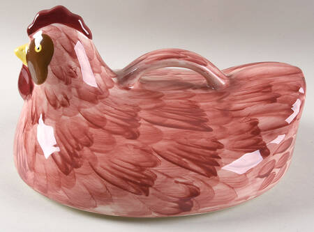 Old World Cranberry Lid for Figural Oval Baker