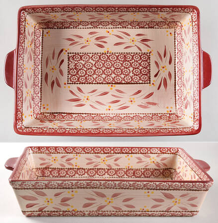 Old World Cranberry 15" Rectangular Baker