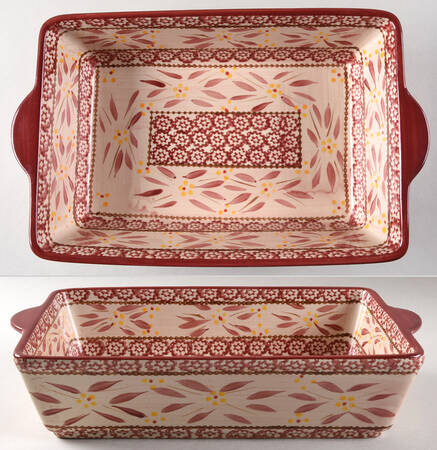 Old World Cranberry 13"  Rectangular Baker