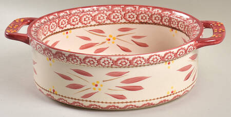 Old World Cranberry 2 Qt Round Stacking Baker