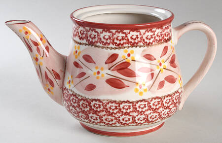 Old World Cranberry Teapot No Lid