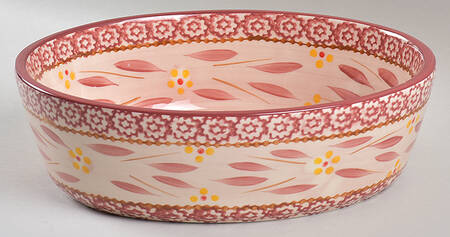 Old World Cranberry 2.5 Qt Oval Baker No Lid